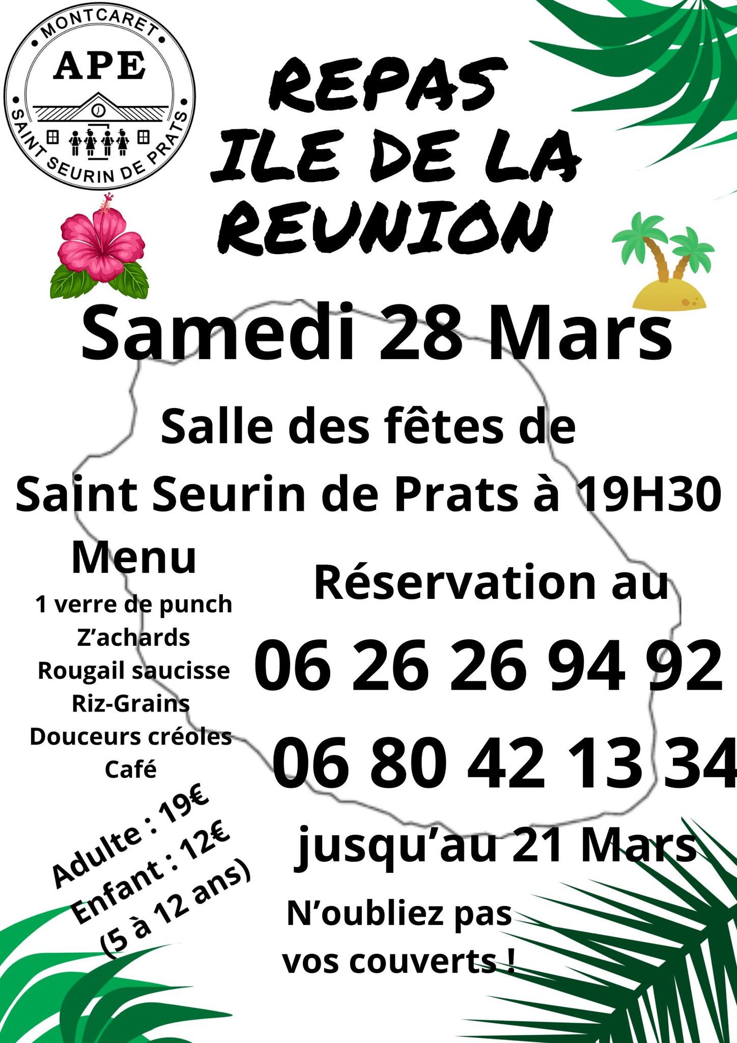 Repas Ile de la Réunion à Saint Seurin de Prats