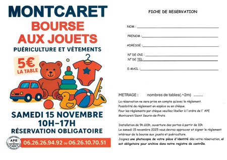 Bourse aux jouets organisée par l'APE