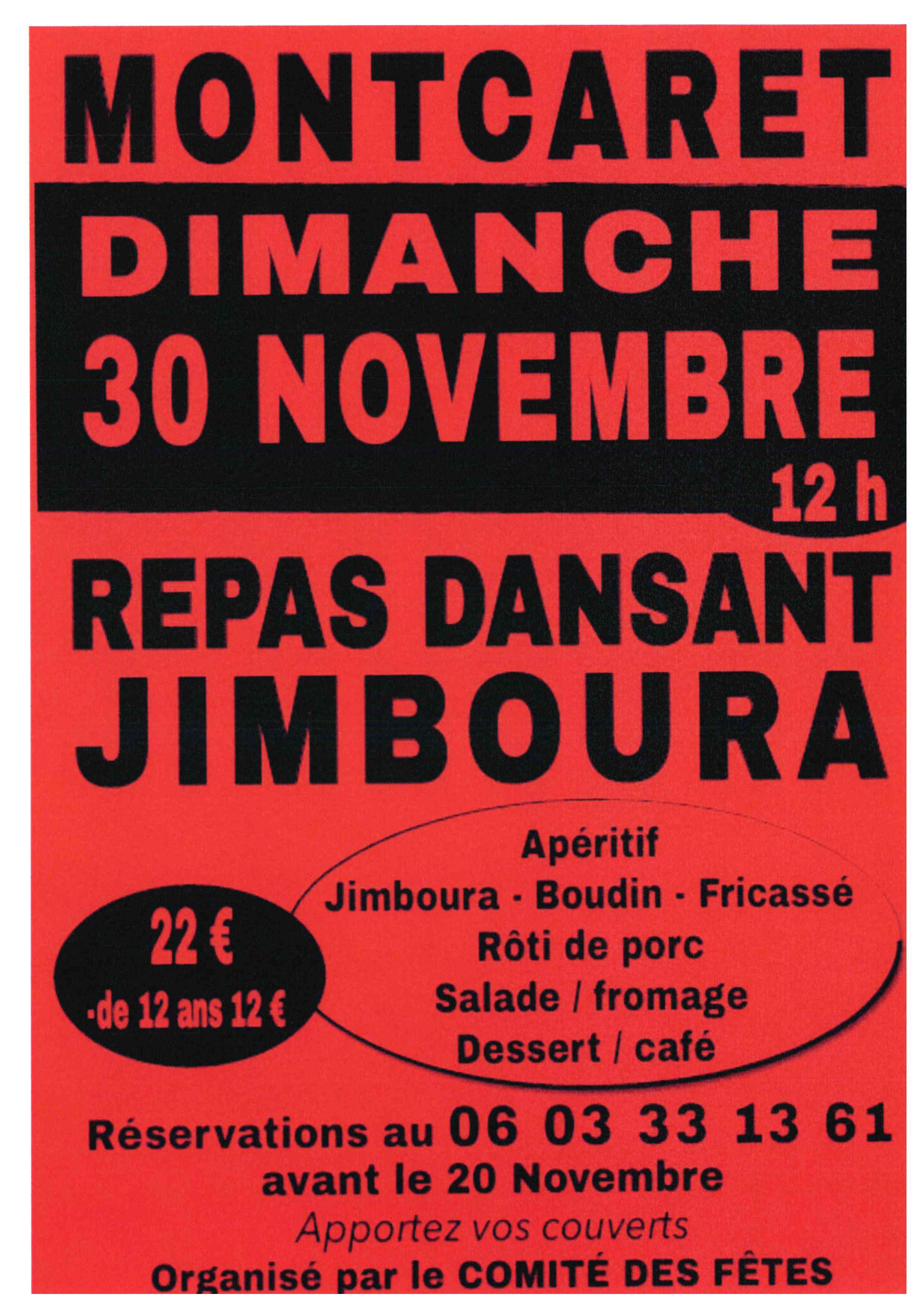 Repas Jimboura organisé par le Comité des Fêtes