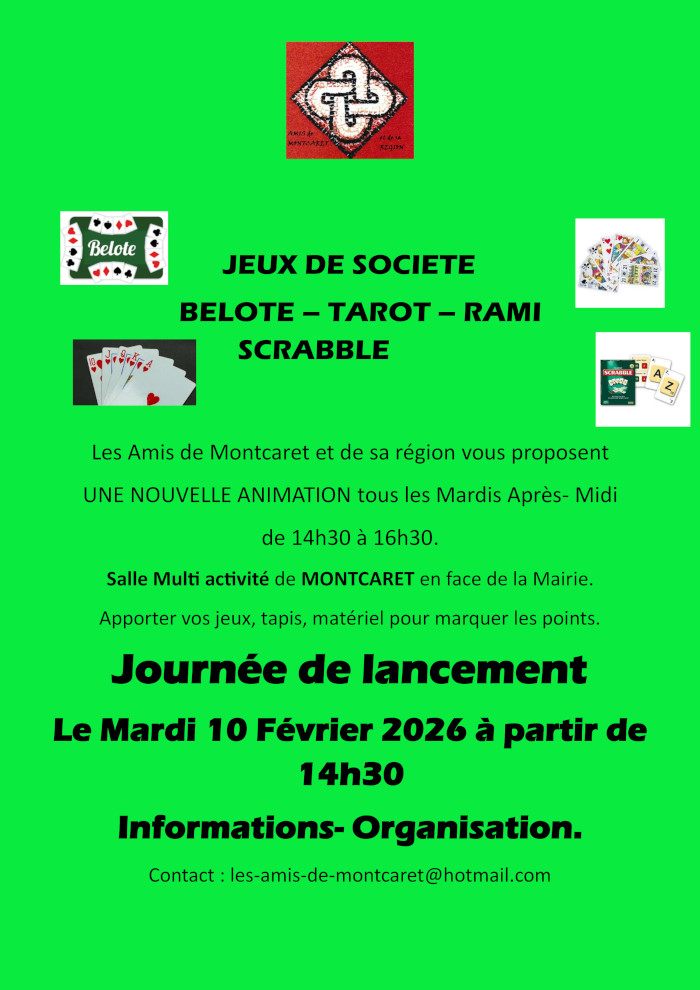 Animations Belote - Tarot - Scrabble- Rami