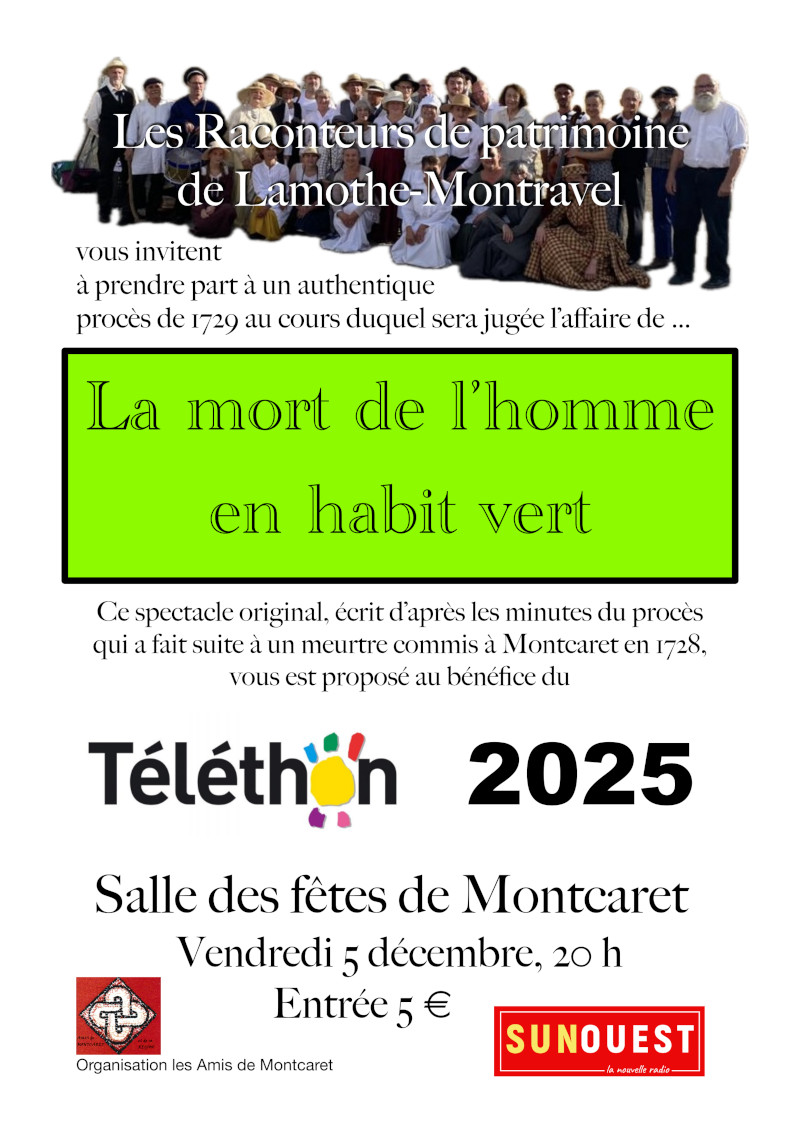 Téléthon: Les raconteurs du Patrimoine, salle des fêtes
