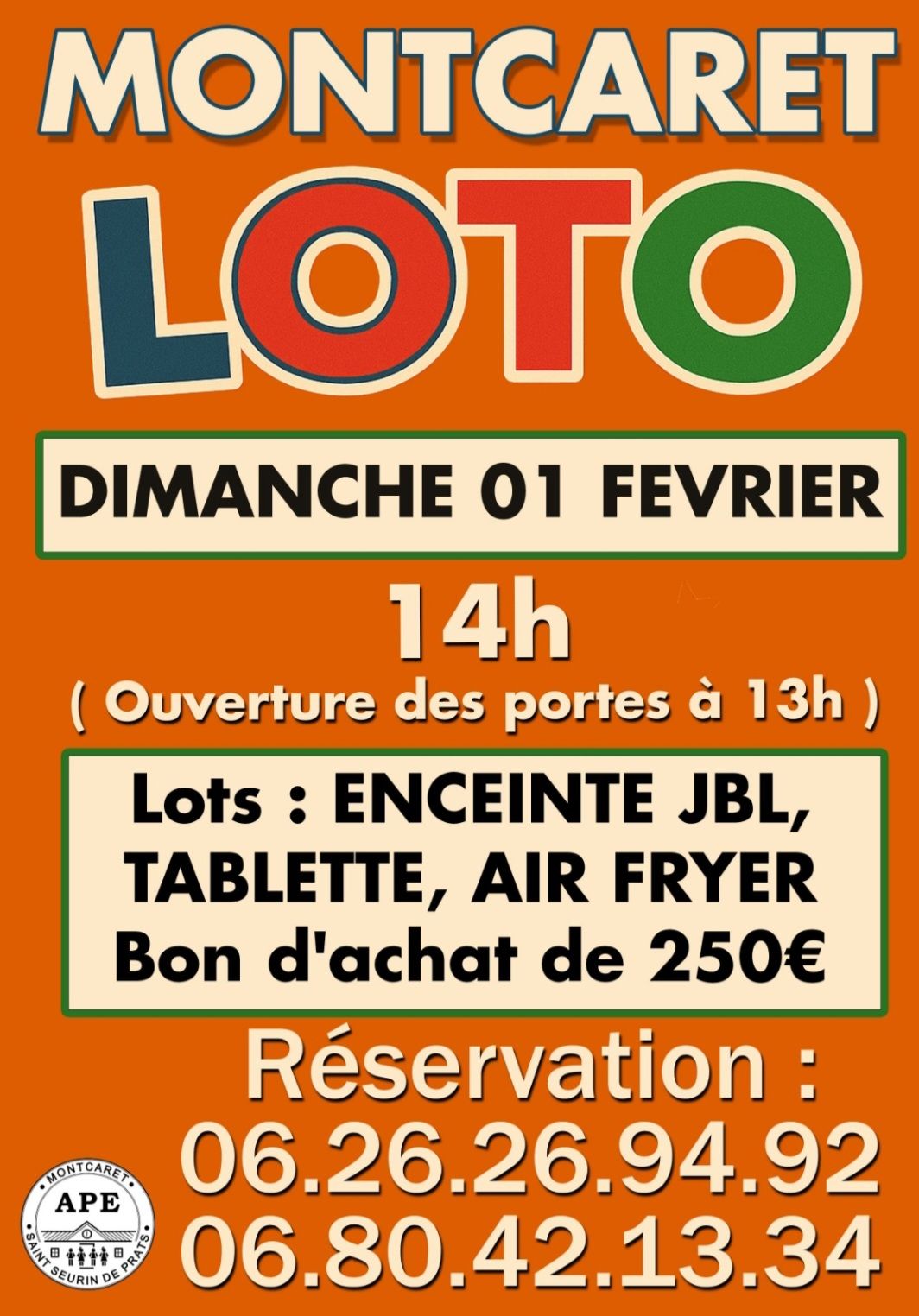 Loto APE Ecoles St Seurin-Montcaret