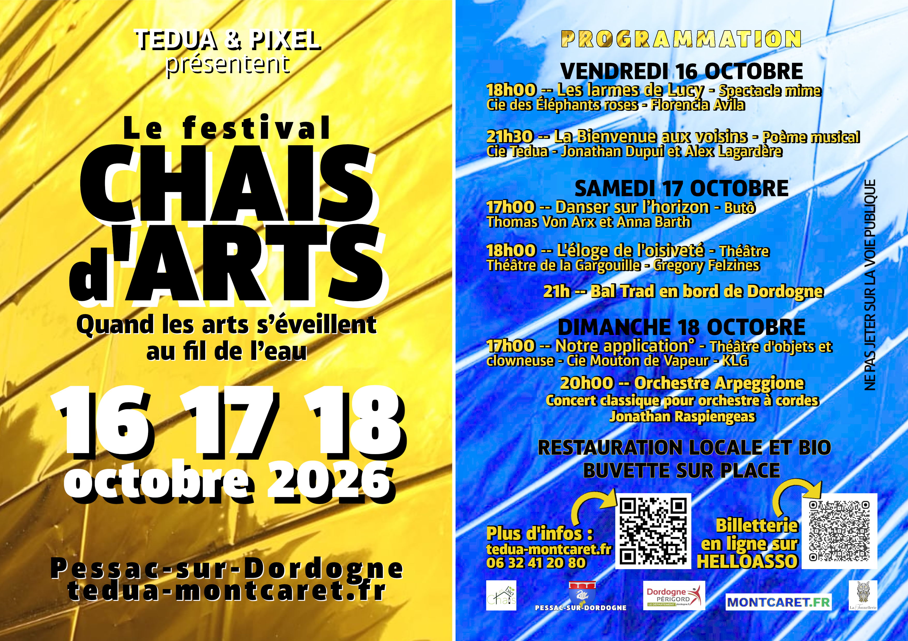 Festival Chais d'Arts - 16, 17 et 18 octobre