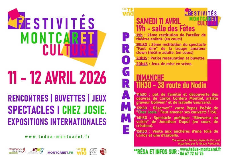 Exposition internationale à Montcaret. Repas poésie.