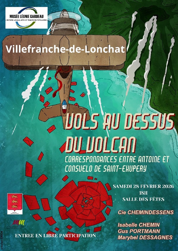 Vols au dessus du volcan : correspondances entre Antoine et Consuelo de Saint -Exupéry à  Villefranche de Lonchat